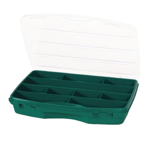 Kasetka asortymentowa, 92x256x42 mm, zielona polipropylenowa, 10 przegródek 21-10 Tayg 021008TAY - Intertraktor