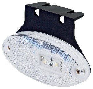 Lampa obrysowa LED, owalna, 12/24V przezroczysta, przykręcana Waś 1400300309Z