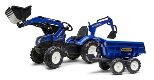 Koparko-ładowarka New Holland z dwuosiową przyczepą wywrotką Maxi F3090W - Intertraktor
