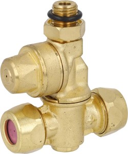 Korpus mosiężny podwójny z głowicą nastawną, dysze 1,0/1,2 F20002A
