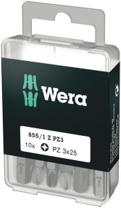 Bit krzyżowy Wera 1/4" PZ, 3x25 10 szt. SC8551ZPZ3DIY
