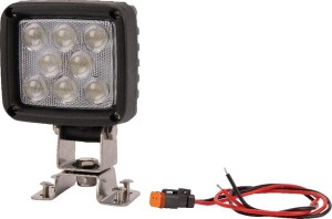 Lampa robocza LED, kwadratowa, 24W 1920 lm światło rozproszone z wtyczką Deutsch, 8 LED Kramp LA10088