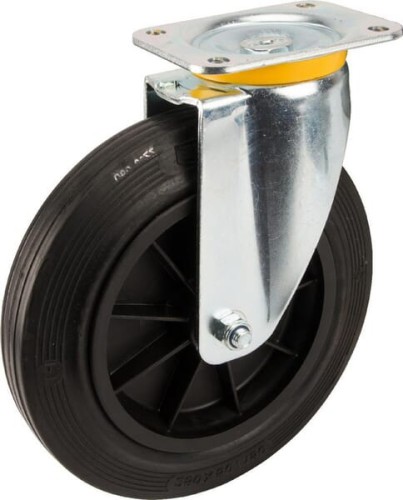 Koła skrętne z czarnymi oponami gumowymi 4680PVR250P63 - Intertraktor