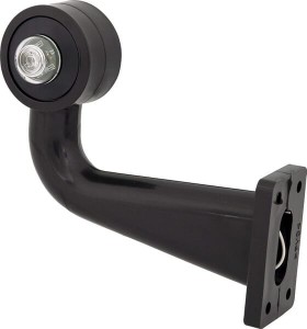 Lampa obrysowa LED, lewa, okrągła, 12/24V czerwona/przezroczysta, przykręcana Waś 1400300011