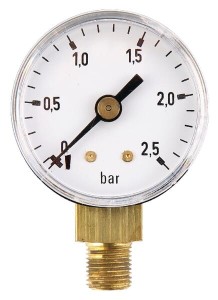 Manometr ø40 mm 0–2,5 bar przyłącze dolne 1/8" MA40025L02ST