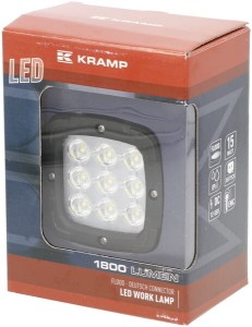 Lampa robocza LED, kwadratowa 15W 1800lm 12/55V z wtyczką Deutsch, światło rozproszone 9 LED Kramp LA10099
