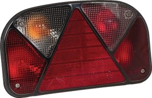 Lampa zespolona tylna, lewa prostokątna 12V czerwona/przezroczysta przykręcana 240x52 mm Multipoint II Aspöck 247000017