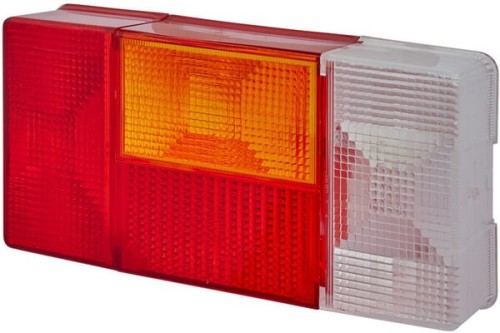 Klosz lampy, czerwony/przezroczysty/pomarańczowy, prostokątny lewy Hella 9EL136825001 - Intertraktor