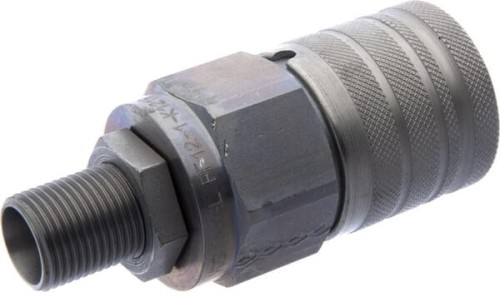 Szybkozłącze płaskie SKV-F gniazdo 1/2" gwint zewnętrzny grodziowy M18x1.5 12L SKVF12N18 - Intertraktor