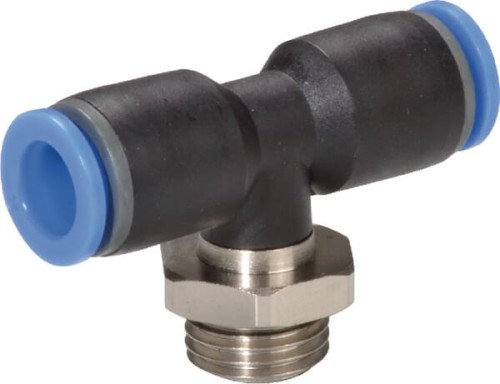 Trójnik wtykowy T, obrotowy, cylindryczny gwint zew. 3/8" 8 mm Kramp TCSS838P - Intertraktor