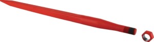 Ząb ładowacza, prosty, profil kwadratowy 44x820 mm końcówka szpiczasta z nakrętką M30x2 czerwony SHW FT35