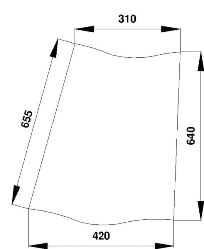 Szyba narożna tylna D7016 - Intertraktor