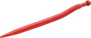Ząb ładowacza, wygięty: 38 mm profil kwadratowy 40x840 mm końcówka szpiczasta z nakrętką M27x1.5 czerwony 23201502Z