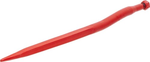 Ząb ładowacza, wygięty: 38 mm profil kwadratowy 40x840 mm końcówka szpiczasta z nakrętką M27x1.5 czerwony 23201502Z - Intertraktor