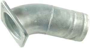 Kolano 45° z kołnierzem czworokątnym i tuleją do węża ocynk, 6" 6304045Z