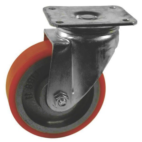 Koło skrętne PU Ø 125x35 mm podstawa montażowa: 105x85 mm nośność 250 kg Ro-Carr WH700125 - Intertraktor