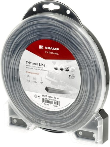 Żyłka tnąca Ø 2.5 mm 59 m kwadratowa Titanium Power szara Kramp NL2559TSKR - Intertraktor