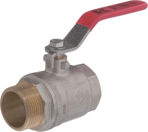 Zawór kulowy BSP gwint wewnętrzny/zewnętrzny, 1 1/4" + uchwyt stalowy KS114MKR