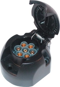 Gniazdo 7-biegunowe 12V, nadbudowane, z tworzywa Hella 8JB001943003