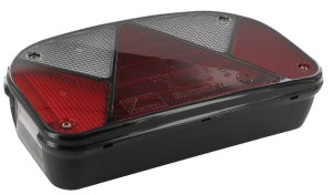 Lampa zespolona tylna, prawa prostokątna 12V czerwona/przezroczysta przykręcana 240x52 mm Bayonet 5-pin, Multipoint II Aspöck 247200007