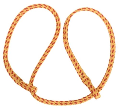 Linka wycieleniowa płasko pleciona, 130 cm, 2 pętle, żółty/czerwony, Kerbl - Intertraktor