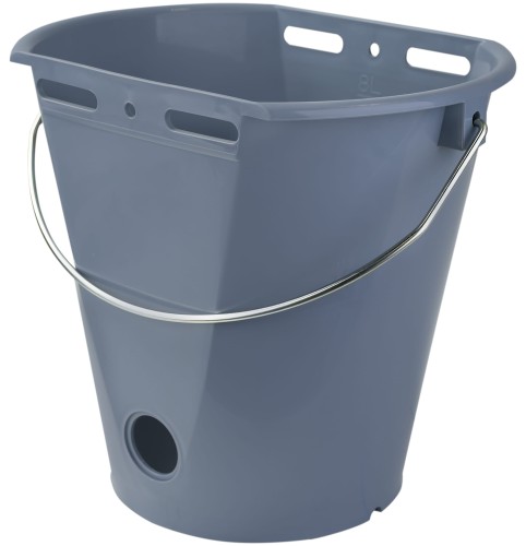 Wiadro do pojenia cieląt, "Food Safe", ze skalą, 8 l, szare, Kerbl - Intertraktor