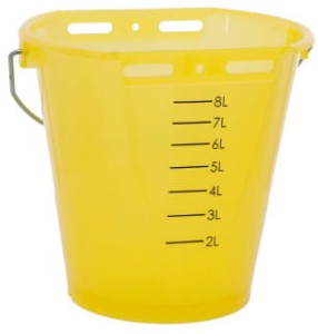 Wiadro do pojenia cieląt, "Food Safe", ze skalą, 8 l, transparentne, żółte, Kerbl