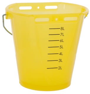 Wiadro do pojenia cieląt, "Food Safe", ze skalą, 8 l, transparentne, żółte, Kerbl - Intertraktor