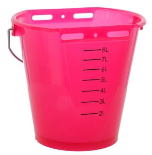 Wiadro do pojenia cieląt, "Food Safe", ze skalą, 8 l, transparentne, różowe, Kerbl - Intertraktor