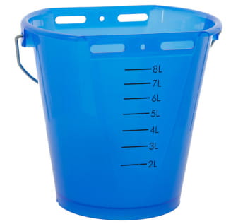 Wiadro do pojenia cieląt, "Food Safe", ze skalą, 8 l, transparentne, niebieskie, Kerbl - Intertraktor