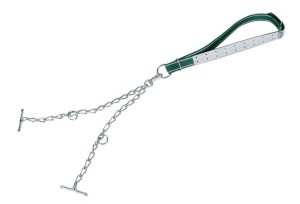 Wiązanie dla byka z 2 łańcuchami Classic, 150 x 5,5 cm, biały/zielony, Kerbl