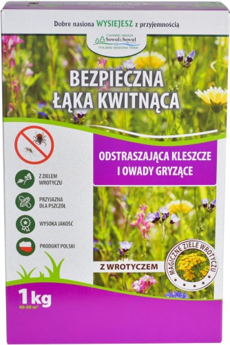 Mieszanka traw Hobby, Bezpieczna Łąka Kwitnąca, 1 kg, Sowul & Sowul - Intertraktor