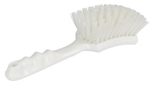 Szczotka z rączką, 14 cm, biała, z tworzywa sztucznego, Kerbl