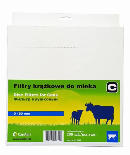 Filtr krążkowy do mleka, śr. 200 mm, 200 szt., Can Agri - Intertraktor