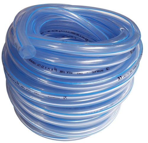 Przewód mleczny PVC, 15,5 x 25 mm, 30 m, 4 niebieskie paski, Spaggiari - Intertraktor
