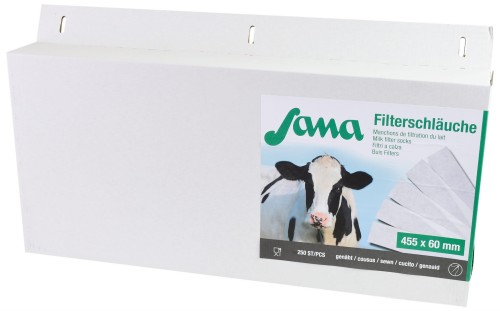 Filtr rurowy do mleka Sana, szyty, 455 x 57 mm, 75 g, 250 szt., Kerbl - Intertraktor