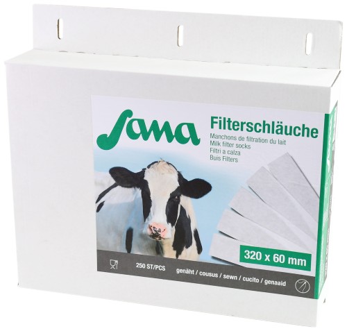 Filtr rurowy do mleka Sana, szyty, 320 x 57 mm, 75 g, 250 szt., Kerbl - Intertraktor