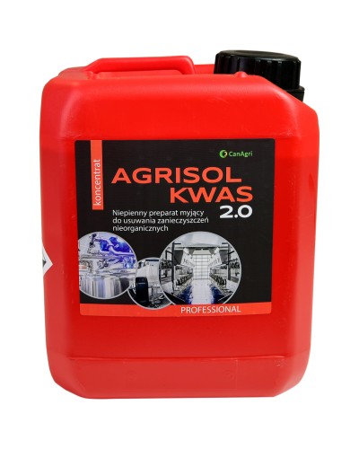 Kwaśny preparat myjący Agrisol Kwas 2.0, 5 kg, Can Agri - Intertraktor