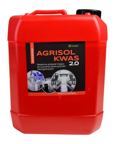 Kwaśny preparat myjący Agrisol Kwas 2.0, 10 kg, Can Agri - Intertraktor