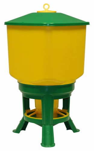 Karmidło automatyczne dla drobiu, duże, 50 l, zielono-żółte, Novital - Intertraktor