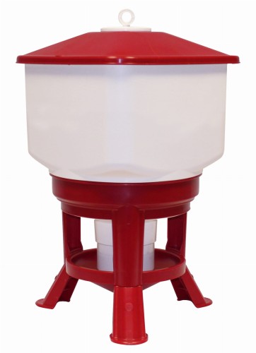 Poidło automatyczne dla drobiu, duże, 40 l, biało-czerwone, Novital - Intertraktor