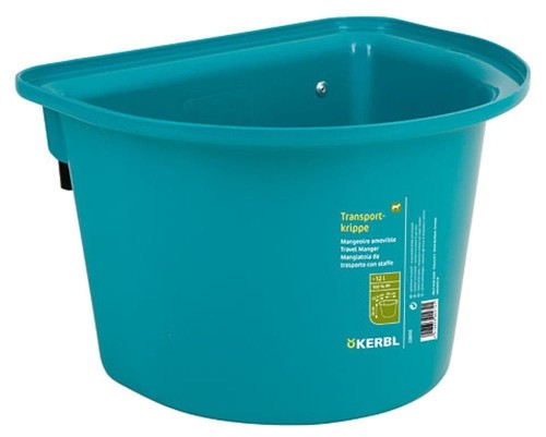Żłób na paszę z zawiesiem, 12 l, turkusowy, Kerbl - Intertraktor