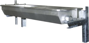 Poidło korytowe, stal nierdzewna, montaż ścienny, uchylne 150 cm, 50 l, Kerbl