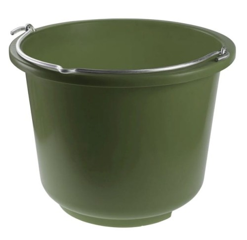 Wiadro z tworzywa sztucznego, 12 l, oliwkowe, Kerbl - Intertraktor