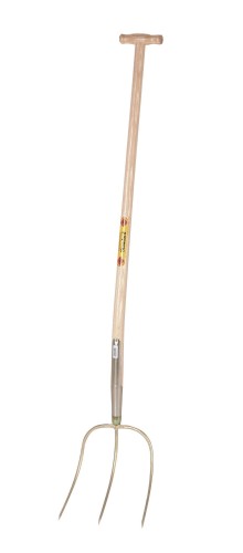 Widły z trzonkiem z drewna jesionowego lakierowanego w kształcie litery T, 110 cm, 3 zęby, 28 x 25 c - Intertraktor