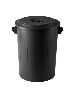 Beczka na paszę z pokrywą, czarny, 70l, Kerbl