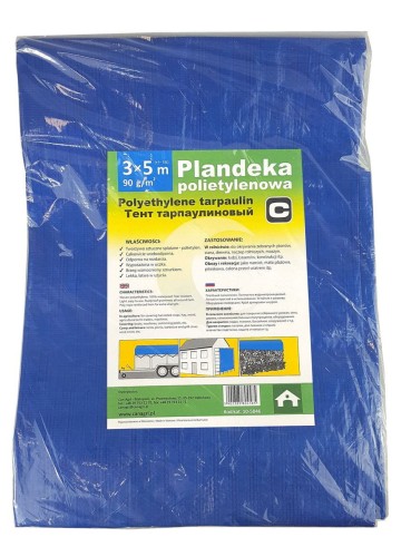 Plandeka 3x5 m, 90 g, niebieska, PE, Can Agri - Intertraktor