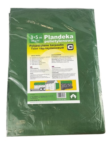 Plandeka 3x5 m, 180 g, zielona, PE, Can Agri - Intertraktor