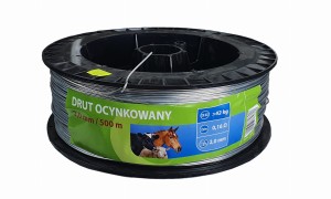 Drut ocynkowany do ogrodzeń elektrycznych dla koni i bydła, 2,0 mm, 500 m, Can Agri