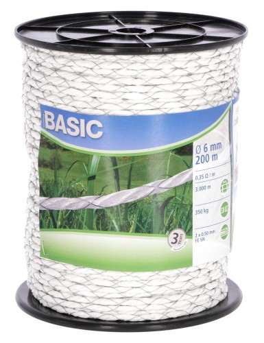 Linka BASIC, 200 m x 6 mm, biała, Kerbl - Intertraktor